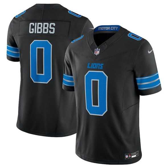 Men & Women & Youth Detroit Lions #0 Jahmyr Gibbs Black 2025 F.U.S.E. Vapor Limited Stitched Jersey
